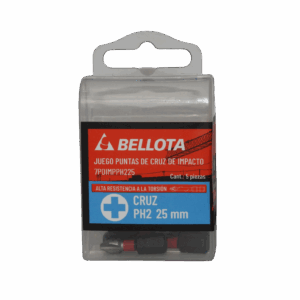 JGO. PUNTAS DE IMPACTO PHILLIPS 1/4 25MM BELLOTA (5 PZS.)