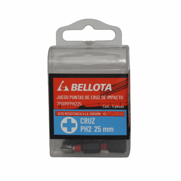 JGO. PUNTAS DE IMPACTO PHILLIPS 1/4 25MM BELLOTA (5 PZS.)