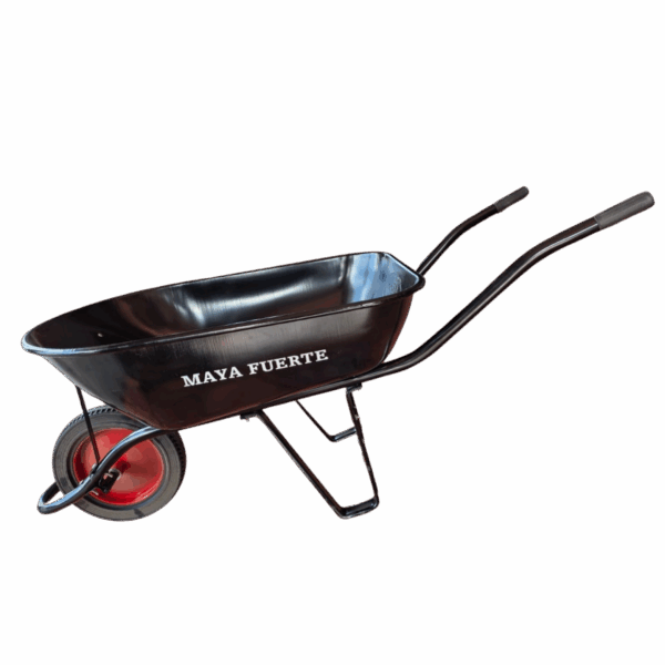 CARRETA MAYA FUERTE NEGRA LLANTA SOLIDA (8´ CUB. X 450 LBS)